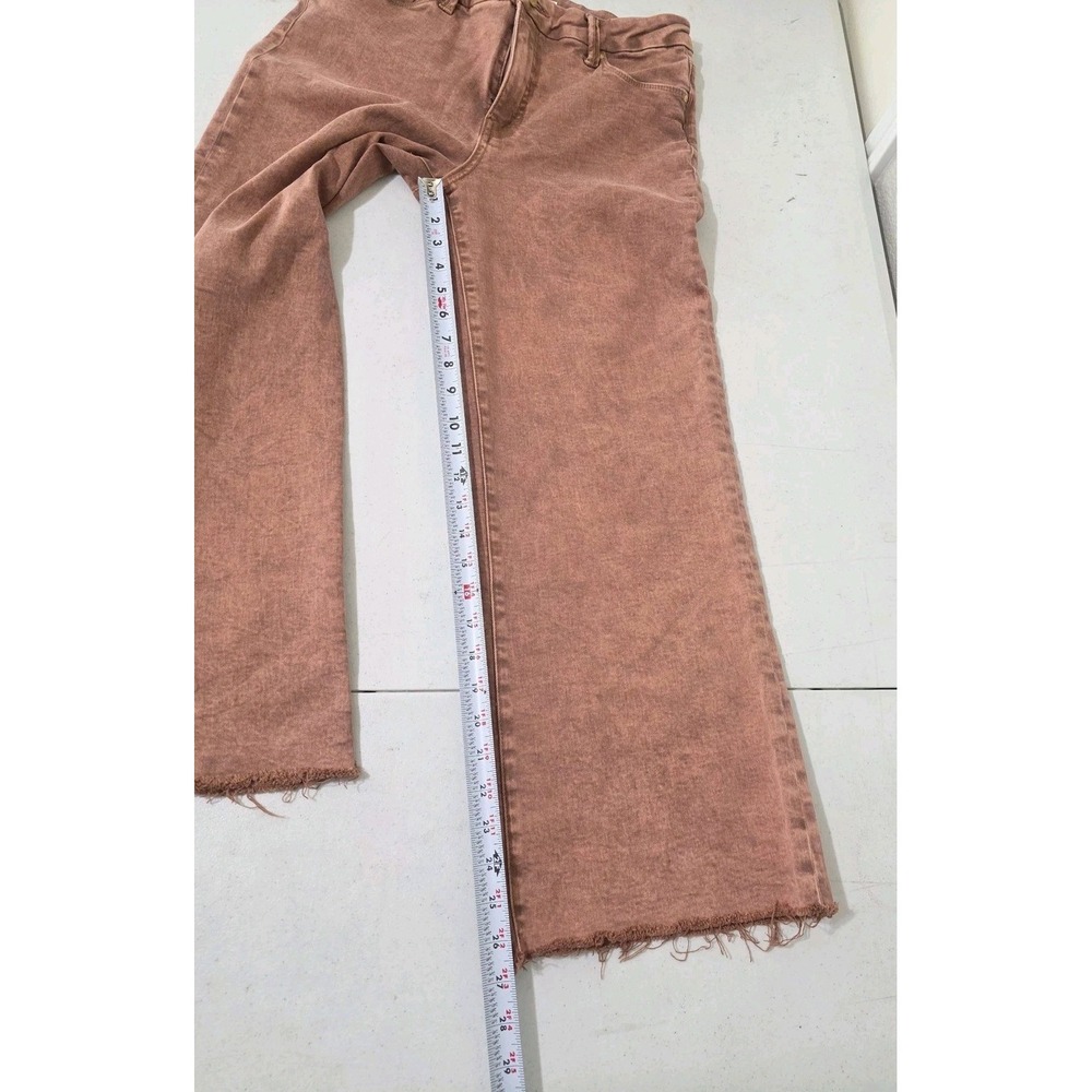 Kut Meg Fab Ab Wide Leg Jeans Womens 6 29x27 High Rise Raw Hem Stretch Mauve - Picture 8 of 16